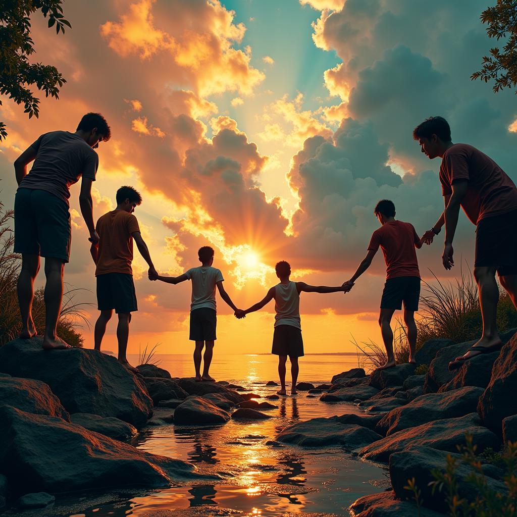 Người dân vượt qua khó khăn
