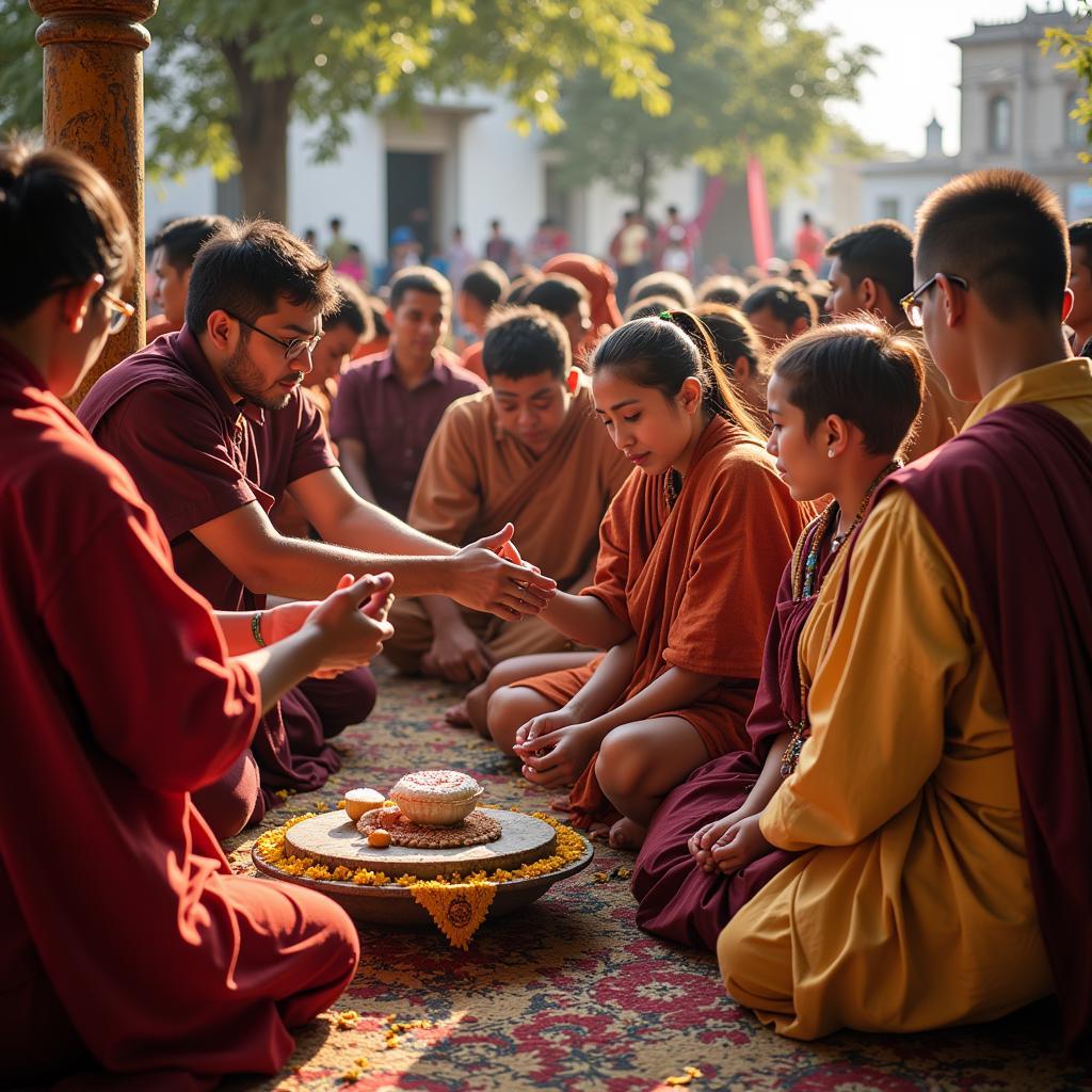 Người dân tham gia lễ hội tôn giáo