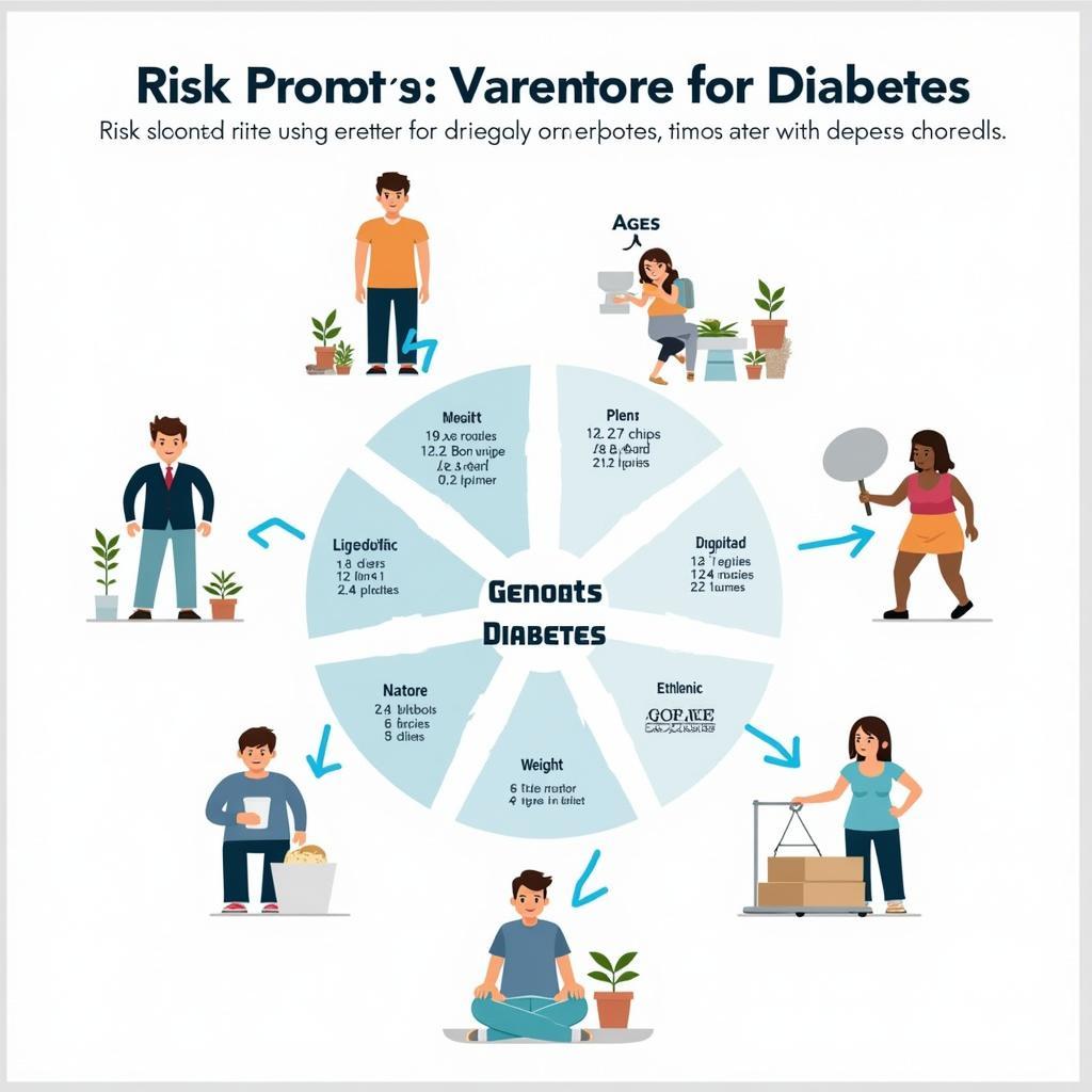 Biểu đồ minh họa các yếu tố nguy cơ của bệnh tiểu đường