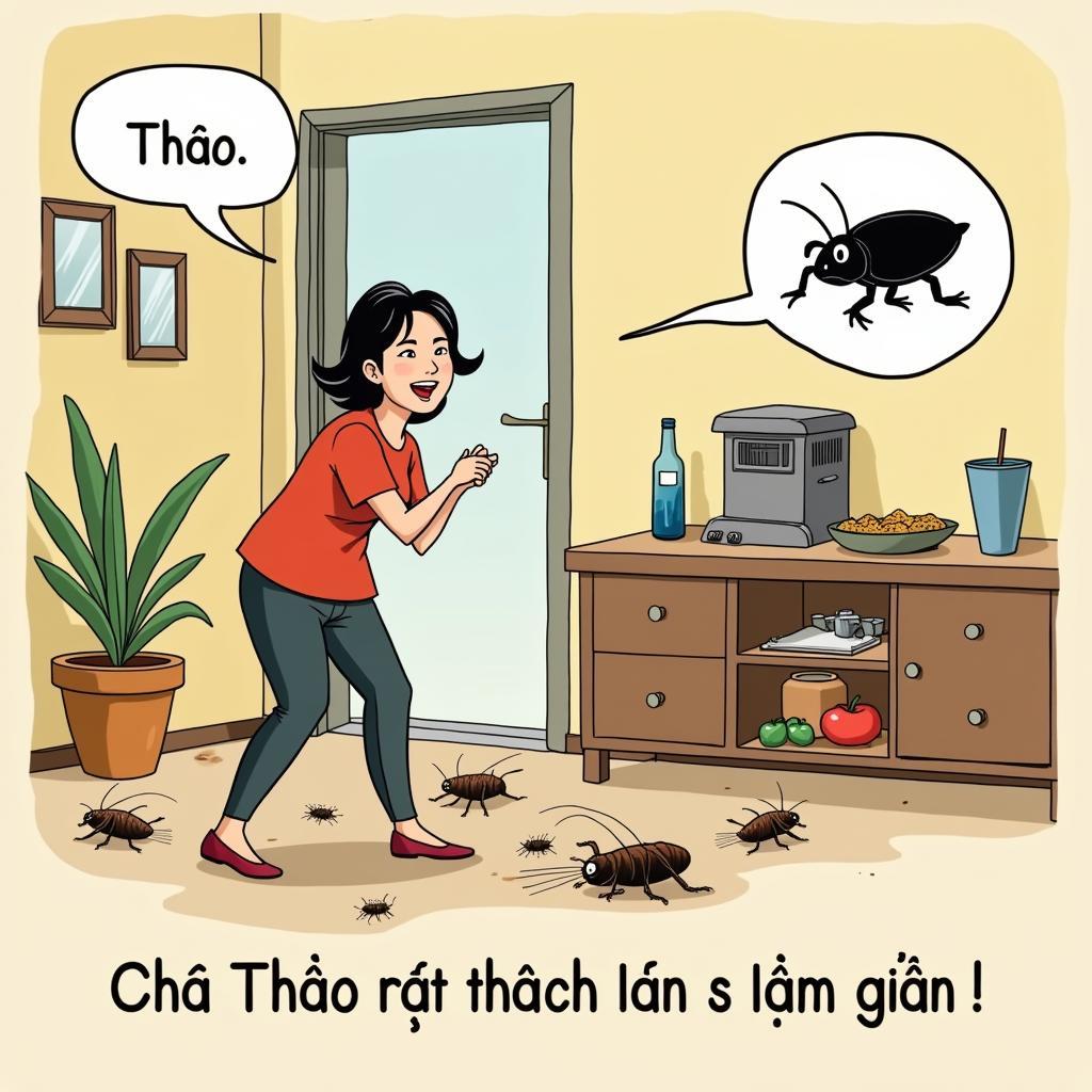 Hình ảnh minh họa chị Thao làm đổ làm gián