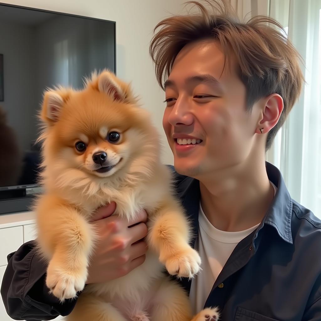 V và chú chó Yeontan