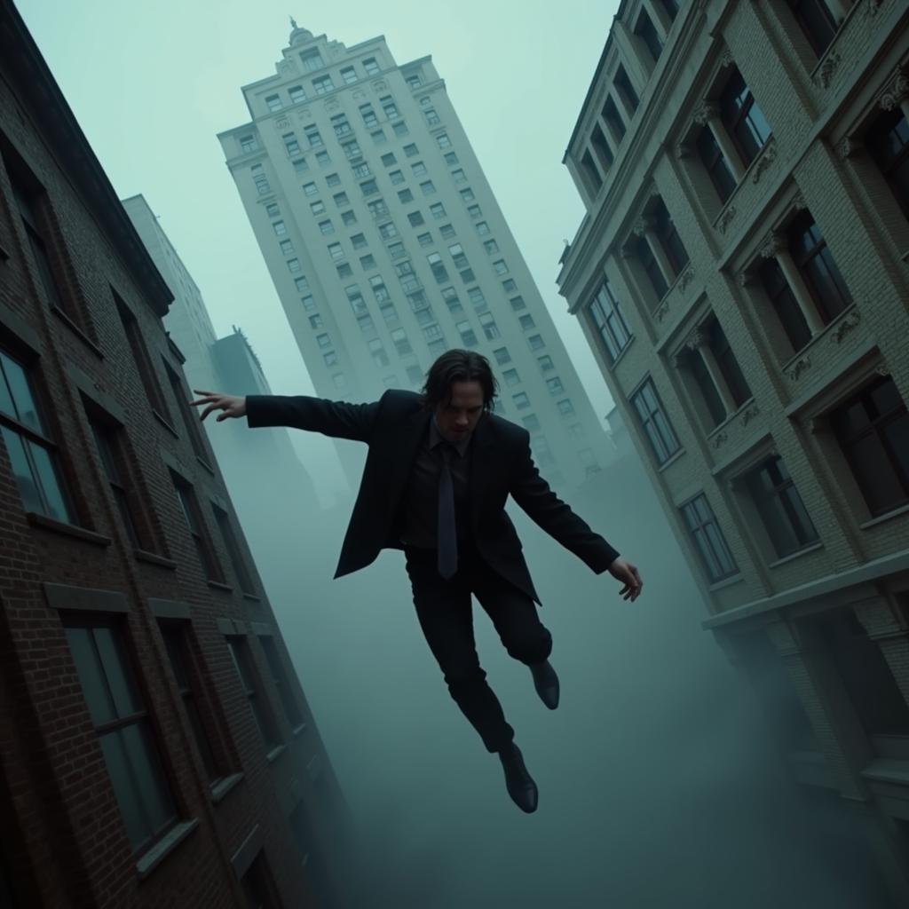 John Wick rơi từ mái nhà trong John Wick 3