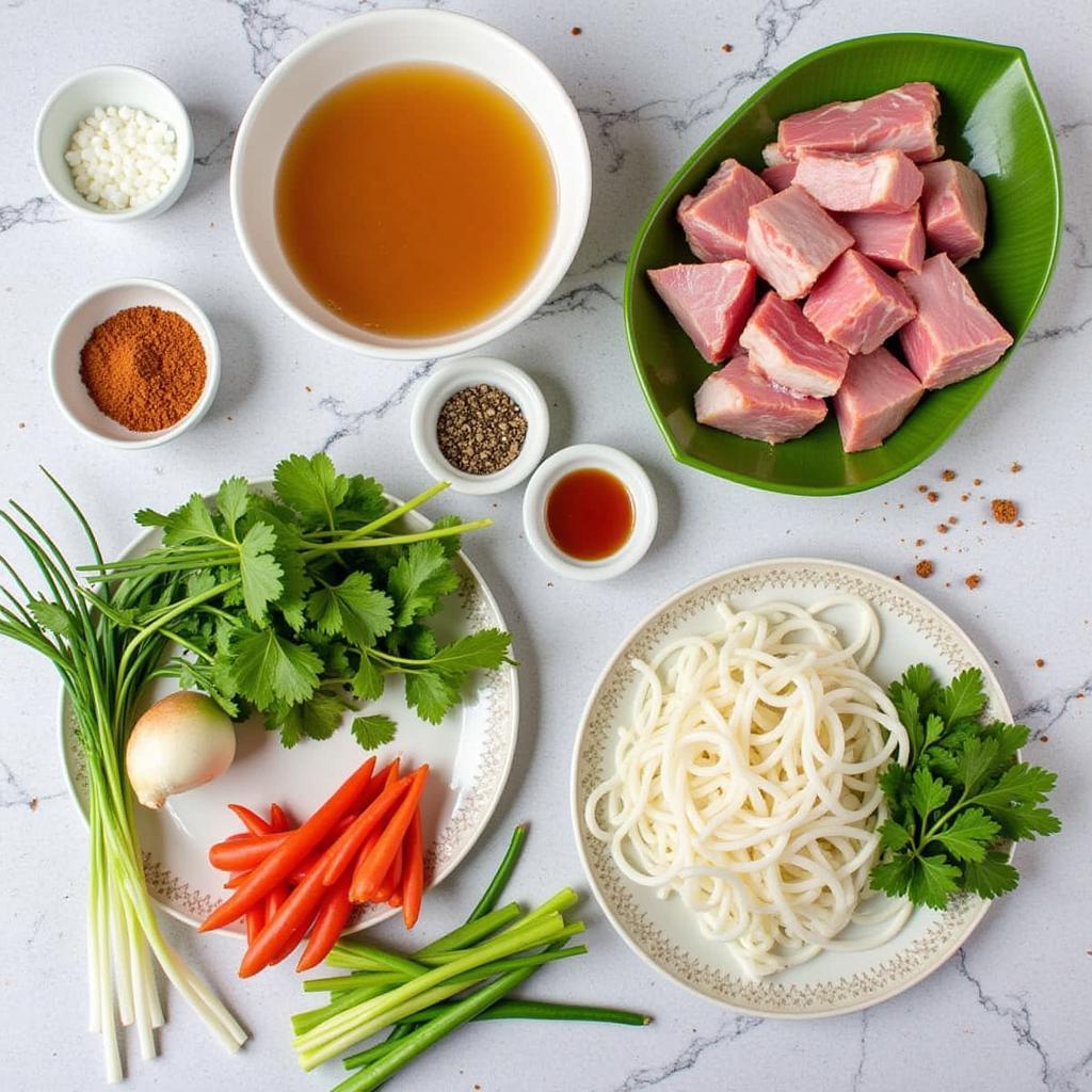 Nguyên liệu bún chả Hà Nội tươi ngon