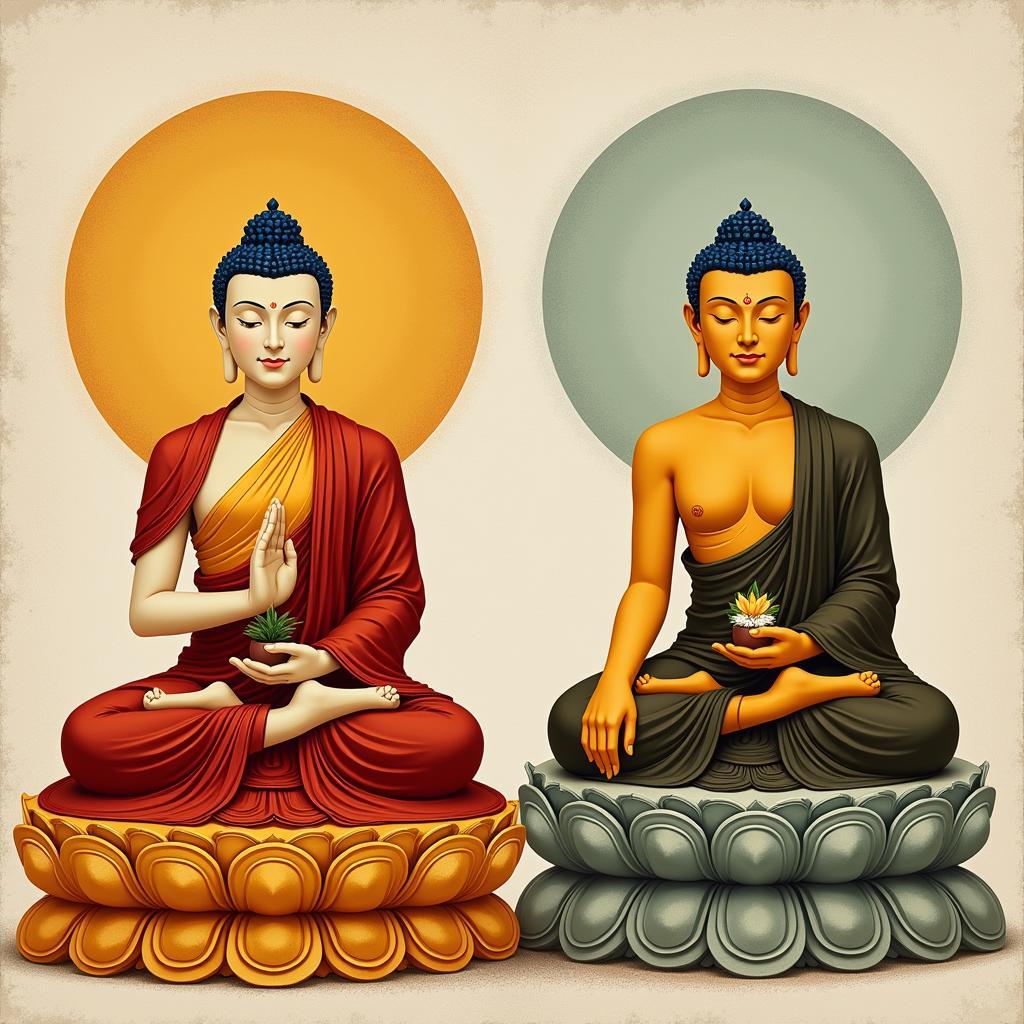 Hình ảnh Phật Thích Ca và A Di Đà