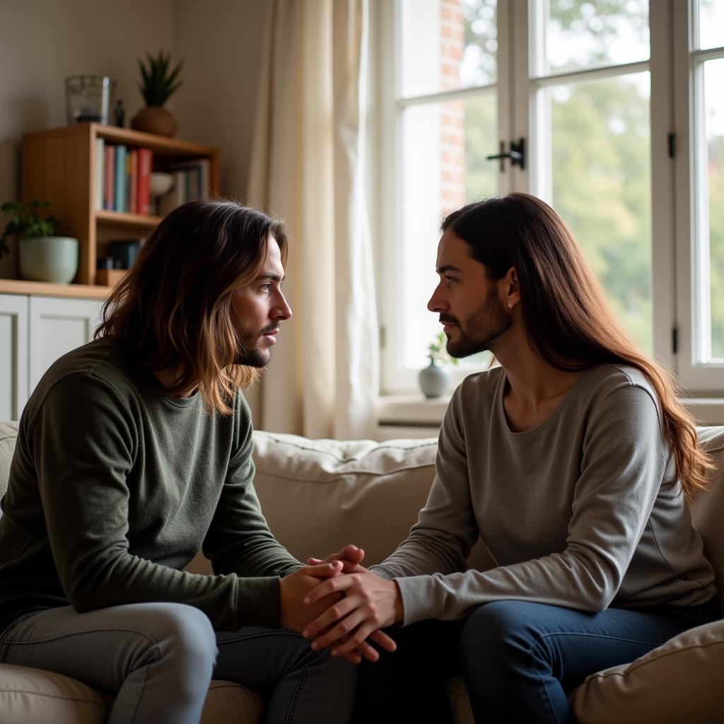 Couple Discussing Visiting Wife's Family