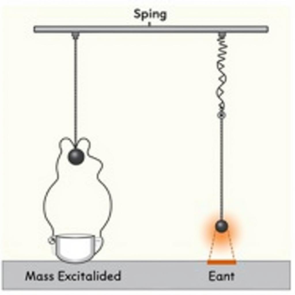 Hình ảnh minh họa con lắc lò xo treo thẳng đứng kích thích