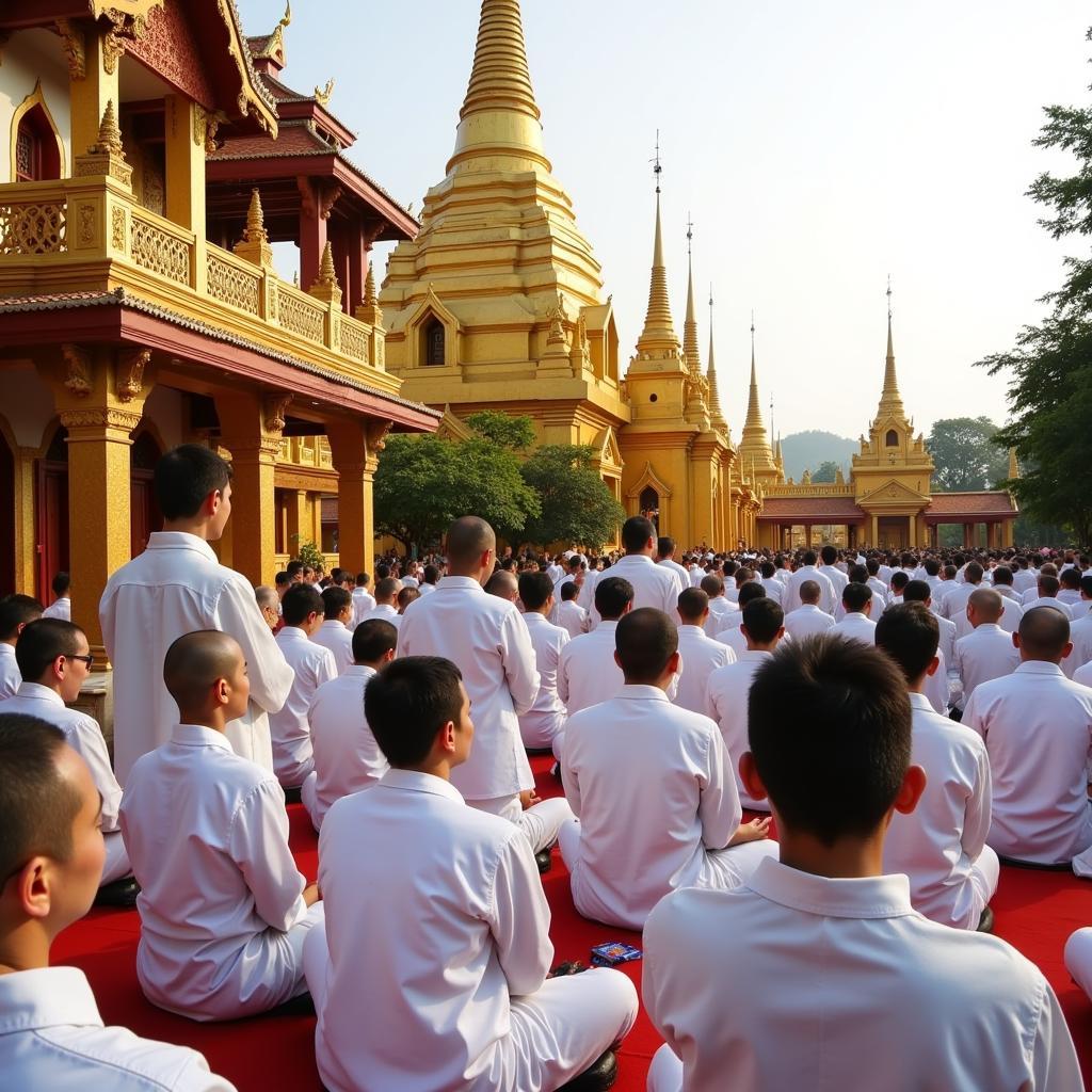 Phật tử tại chùa Ba Vàng